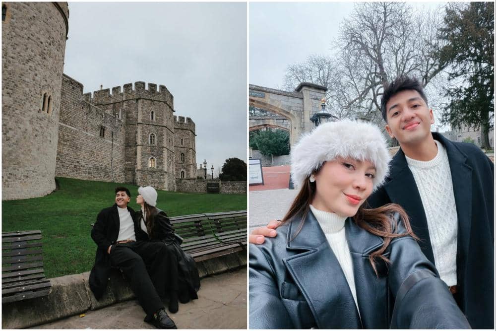 Harris Vriza dan Haviza jalan-jalan di Windsor Castle, UK.