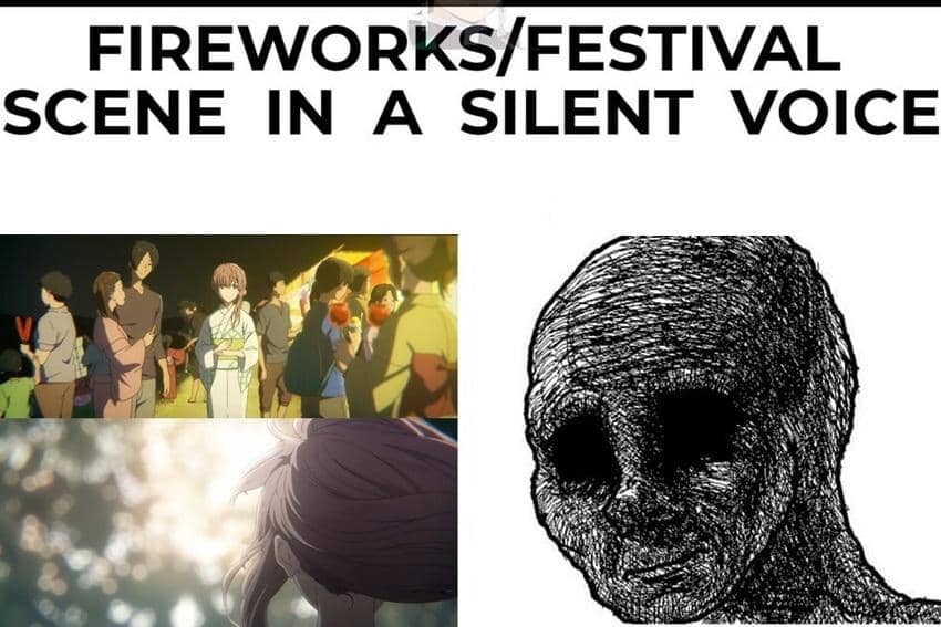 meme anime tentang kembang api