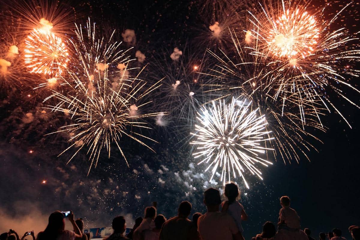 melihat kembang api di malam Tahun Baru