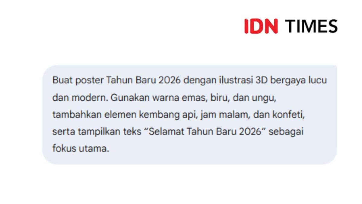 Prompt Gemini AI poster Tahun Baru 2026