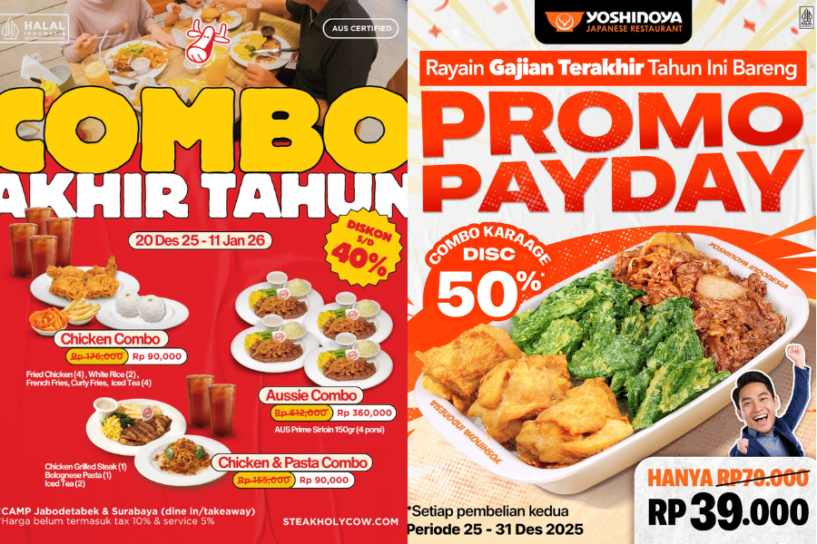 Promo makanan Holycow! STEAKHOUSE Chef Afit dan Yoshinoya