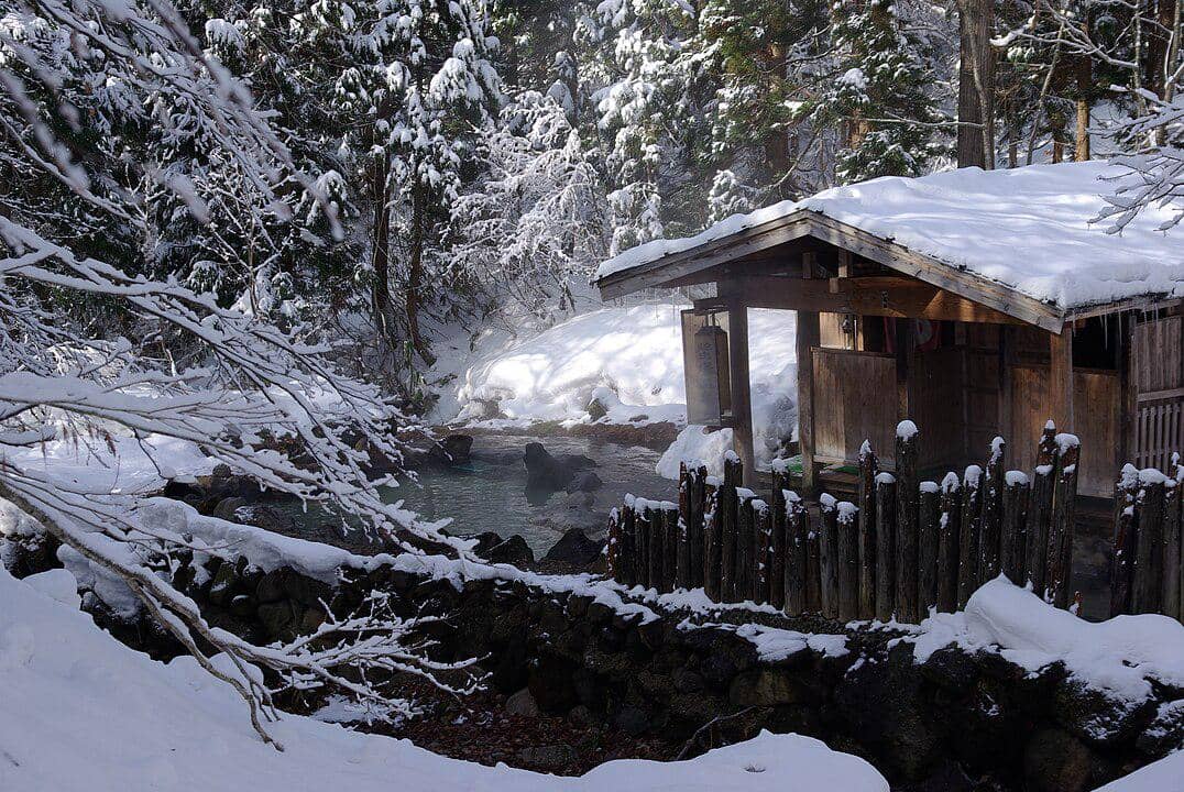potret onsen di Semboku, Akita 