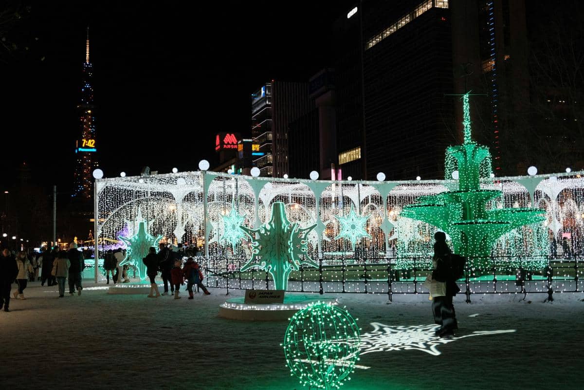 ilustrasi festival musim dingin di Jepang