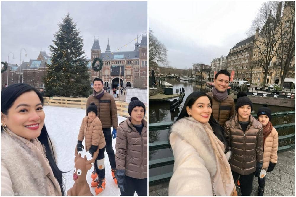 Keluarga Titi Kamal main ice skating di Amsterdam.