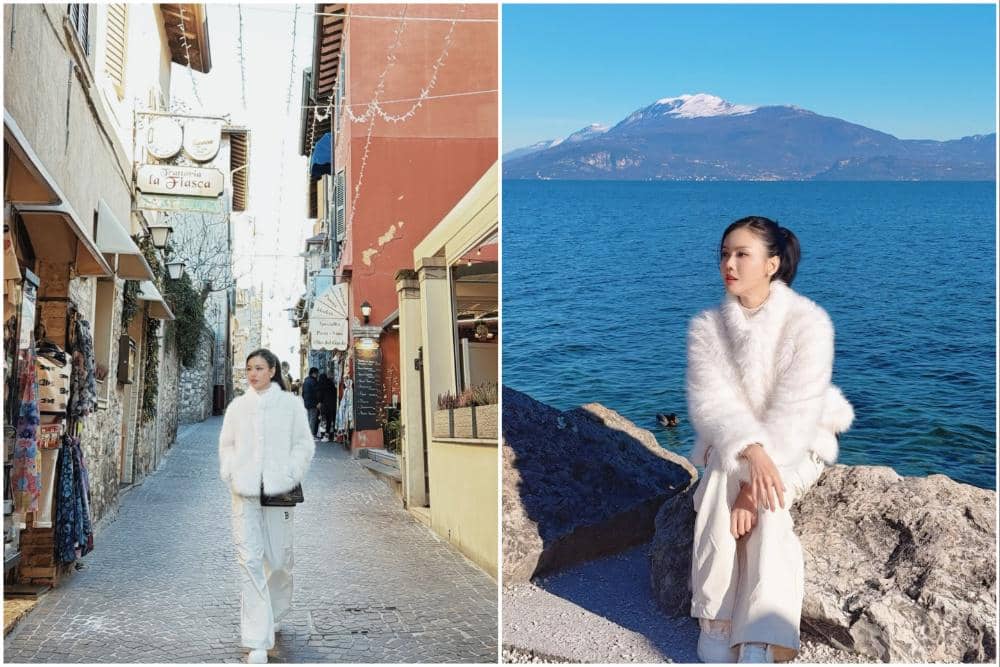 Nita Gunawan jalan-jalan di Sirmione.