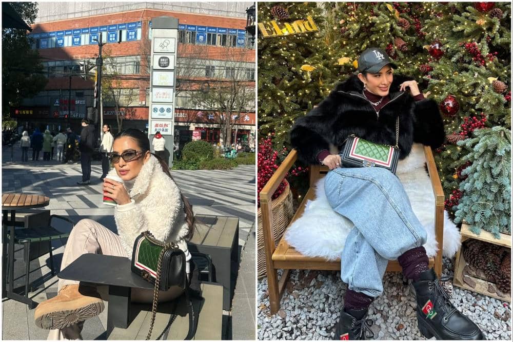 Liza Natalia saat berlibur ke Shanghai.