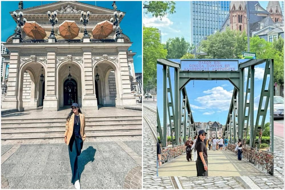 Marcella Zalianty jalan-jalan di Frankfurt.