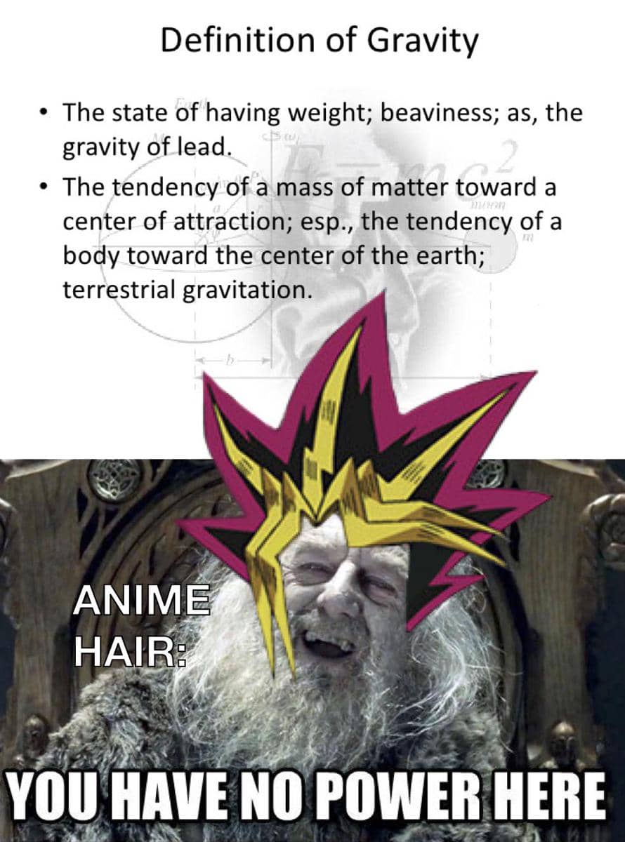 meme anime tentang gravitasi