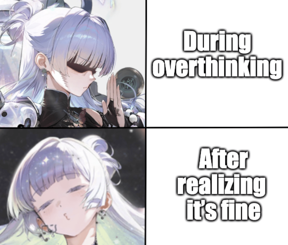 meme anime tentang overthinking