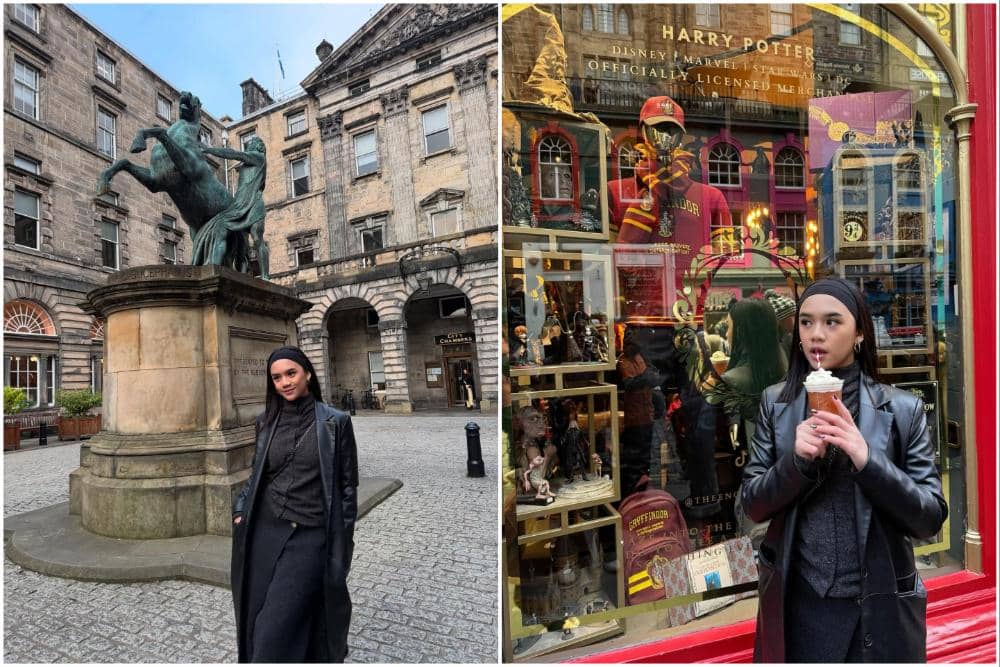 Neona Ayu jalan-jalan di Victoria Street, Edinburgh