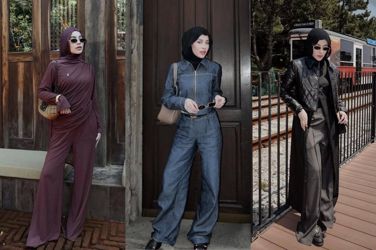 inspirasi outfit liburan ala Aghnia Punjabi 