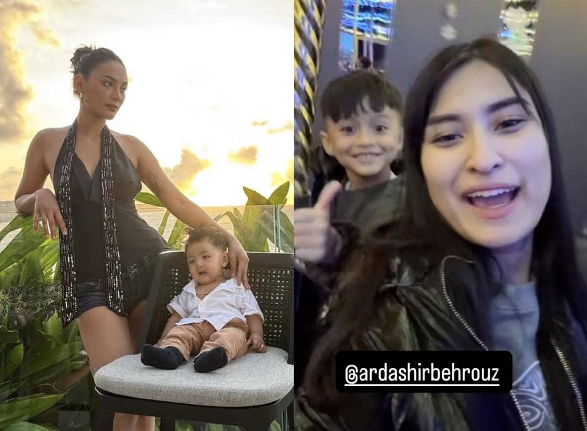 potret seleb single mom liburan bareng anak