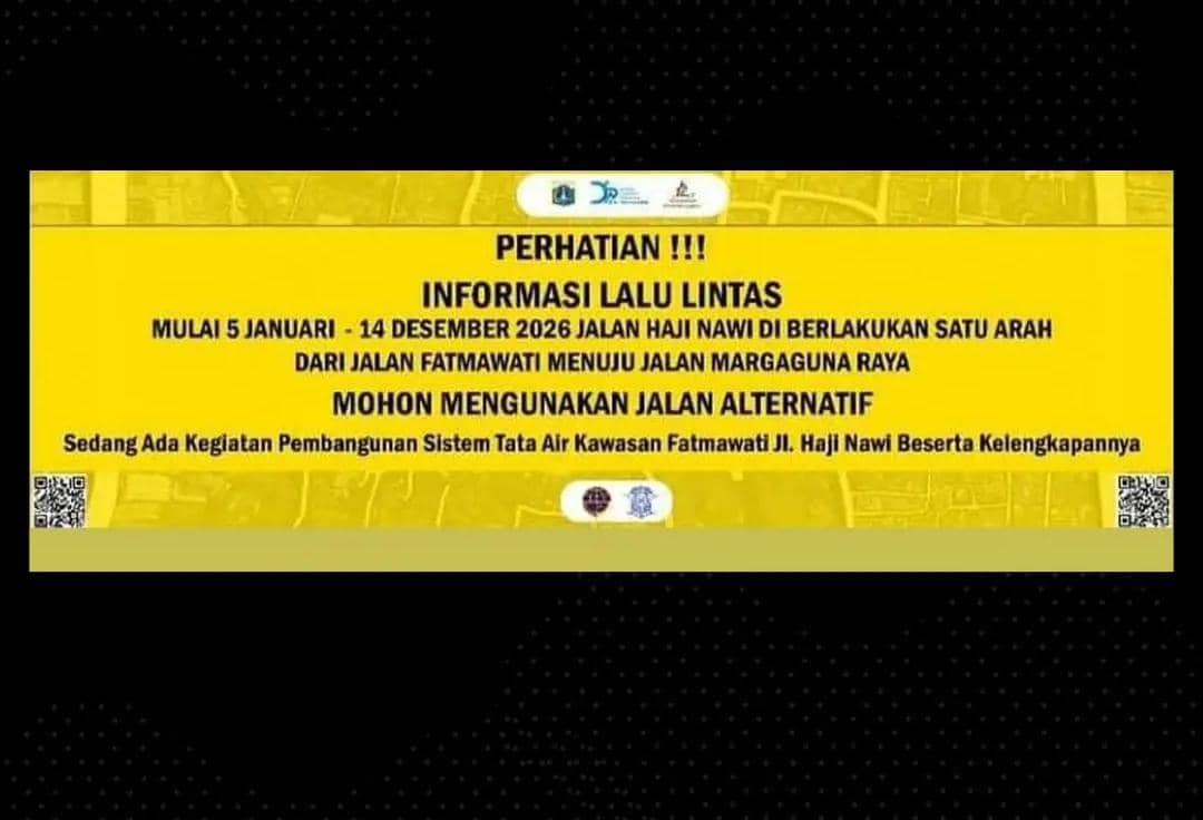 Informasi Lalu Lintas galian Dinas SDA/ instagram @info.fatmawati