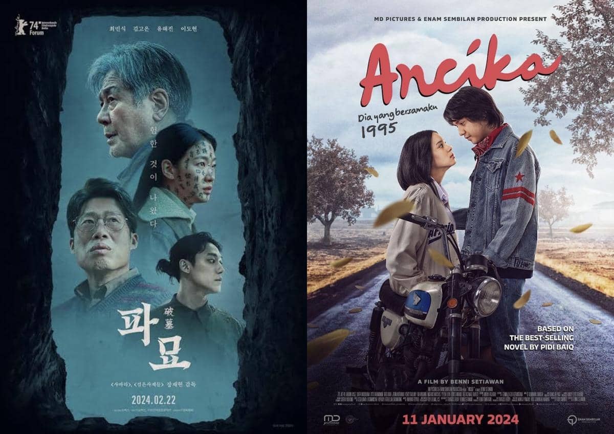 kolase poster film Exhuma dan Ancika