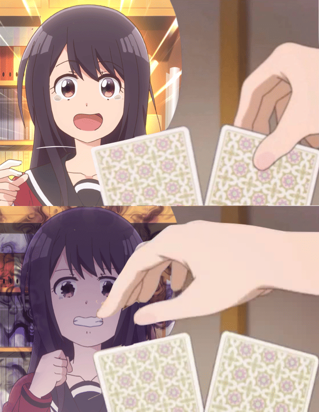 meme anime tentang permainan kartu