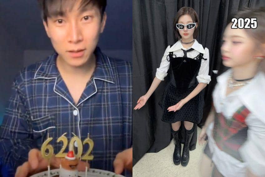 momen perayaan tahun baru artis Korea