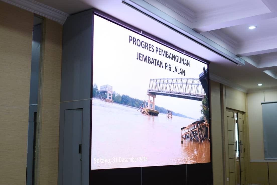 Rapat terkait progres pembangunan jembatan P.6 Lalan Muba.