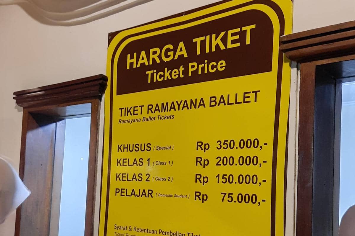 daftar harga tiket Ramayana Ballet Prambanan