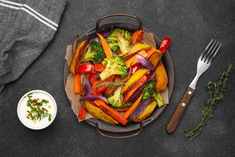 Roasted vegetables.