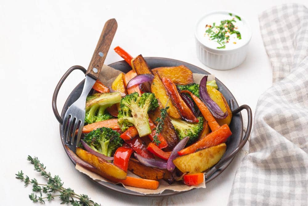 Roasted vegetables.
