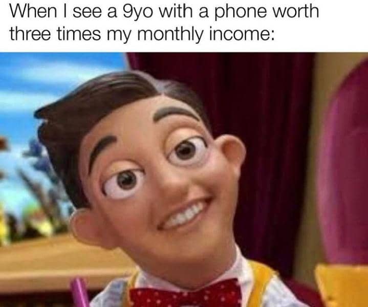 meme kartun gaji di bawah UMR