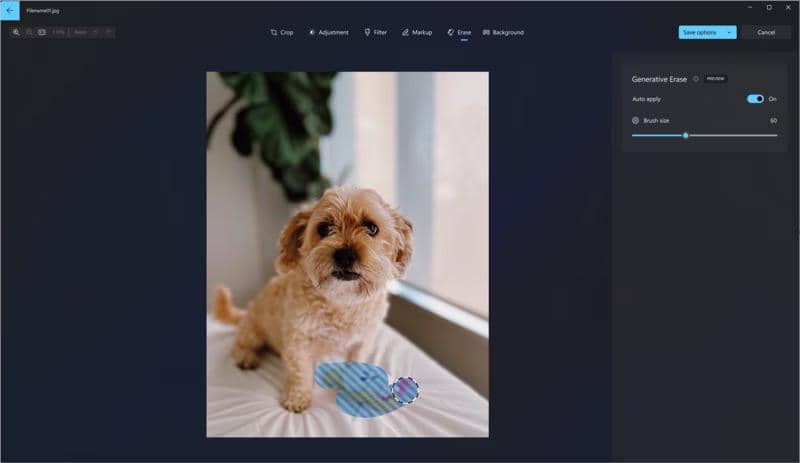 ilustrasi fitur Generative Erase di Windows 11 