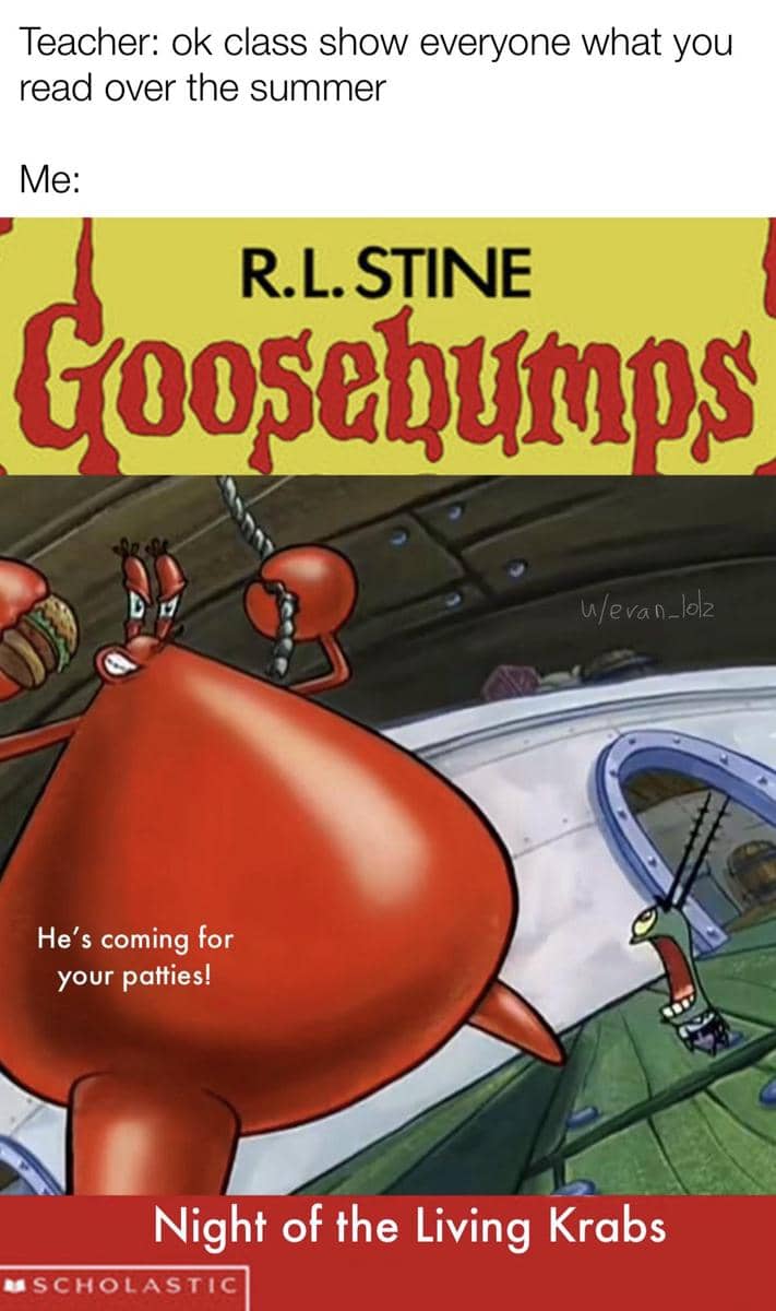 meme SpongeBob tentang buku