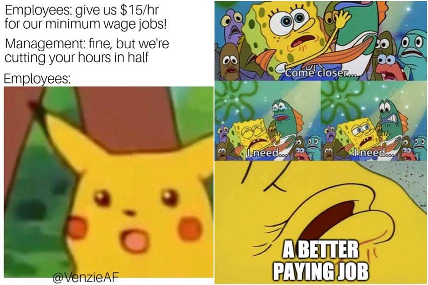 kolase meme kartun gaji di bawah UMR