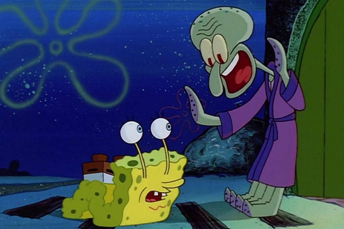 SpongeBob berubah jadi siput hingga bikin Squidward ketakutan