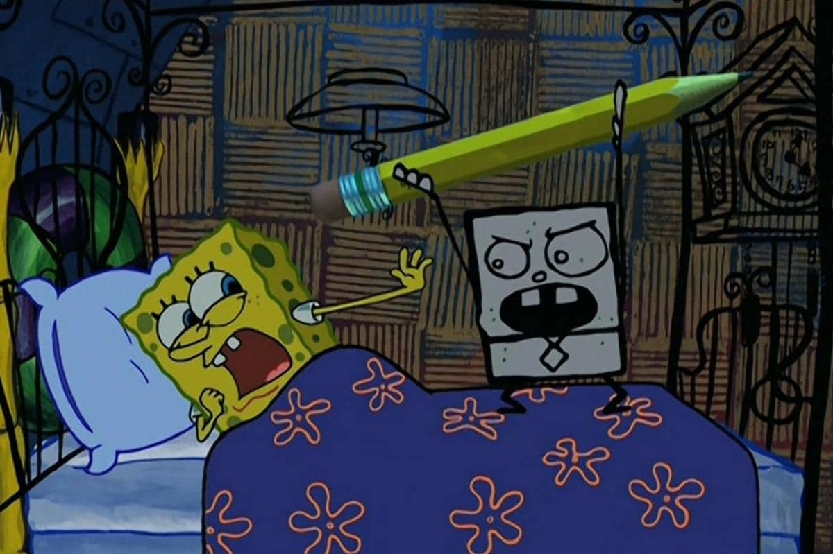 potret tokoh DoodleBob yang dianggap menakutkan