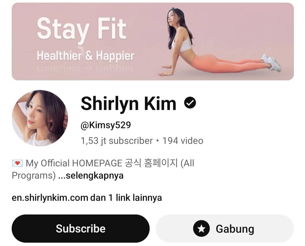 channel YouTube pilates Shirlyn Kim 