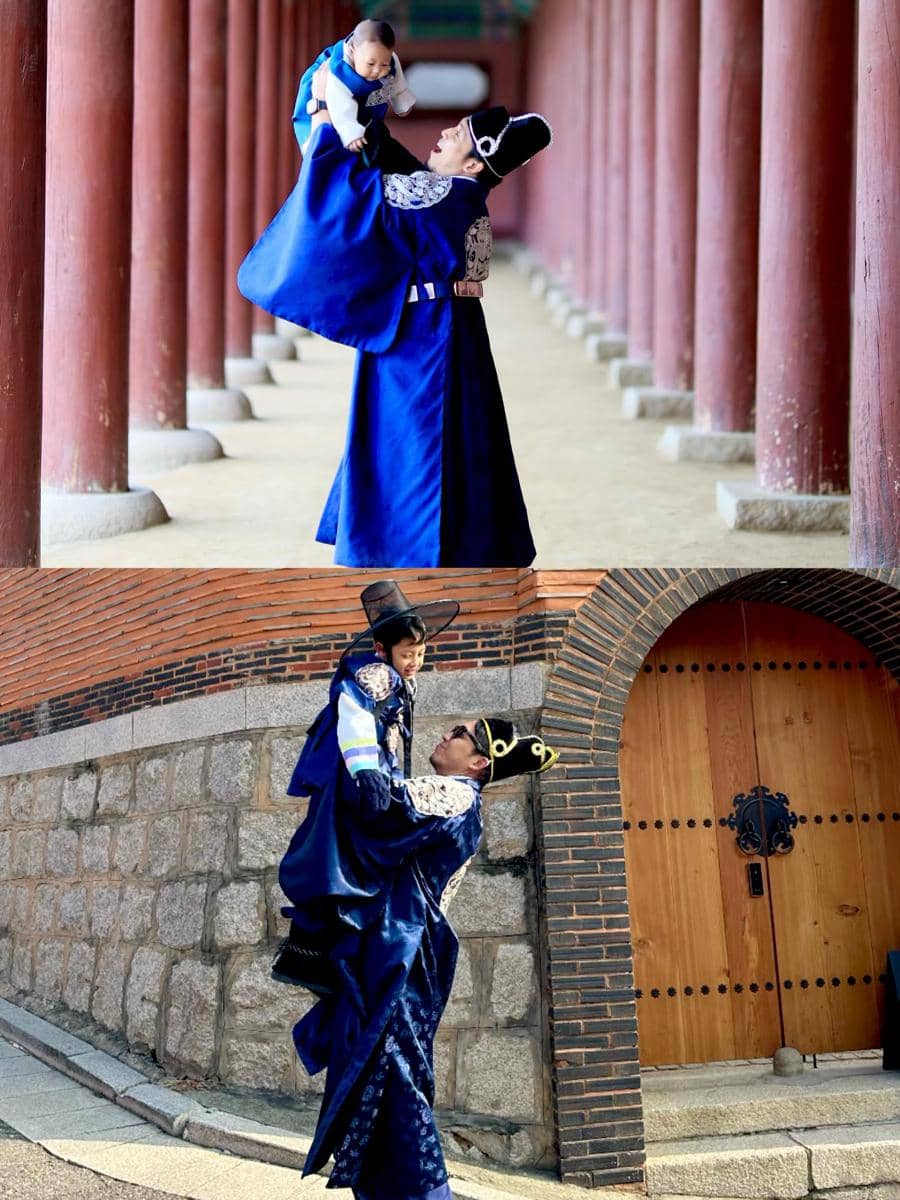 Desta dan Natasha Rizky Remake Foto Keluarga di Korea (instagram.com/desta80s)