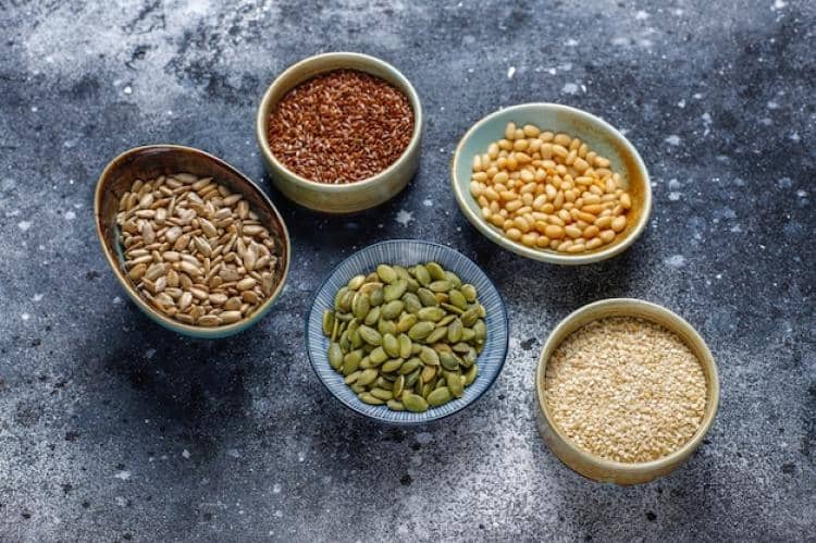 ilustrasi berbagai jenis biji-bijian