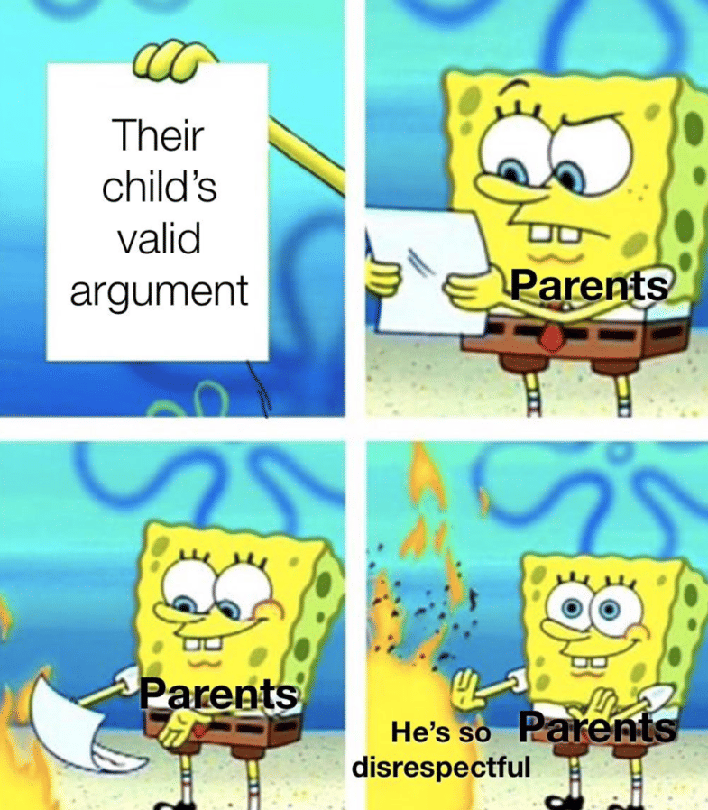 meme debat dengan orangtua