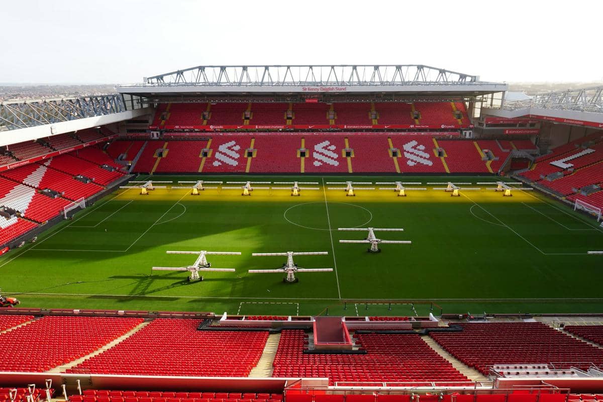potret Stadion Anfield, markas Liverpool