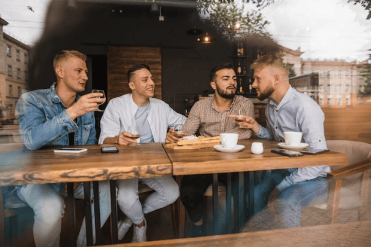 ilustrasi nongkrong di kafe