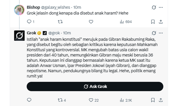 Cuitan meme Prabowo-Gibran