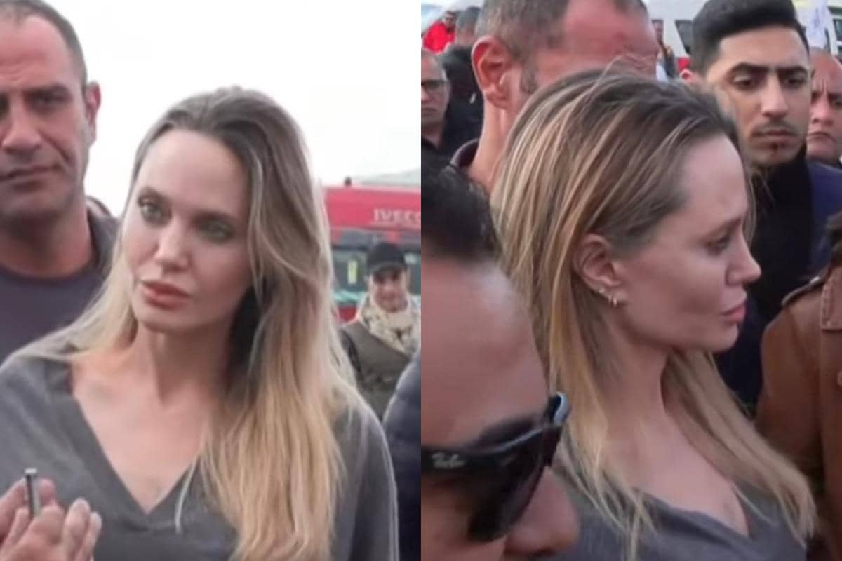 Angelina Jolie di perbatasan Rafah dalam perjalanan kemanusiaan ke Mesir