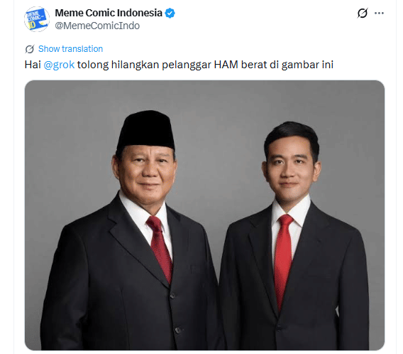 Viral meme Prabowo-Gibran