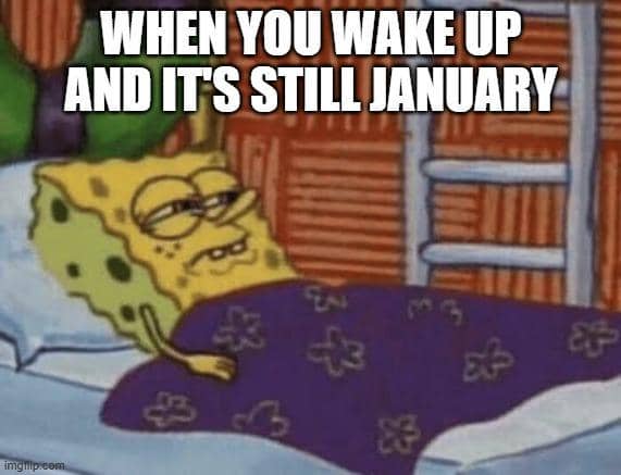 meme SpongeBob tentang Januari