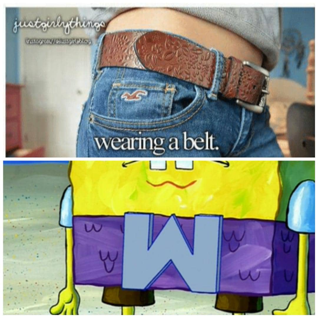 meme SpongeBob tentang sabuk