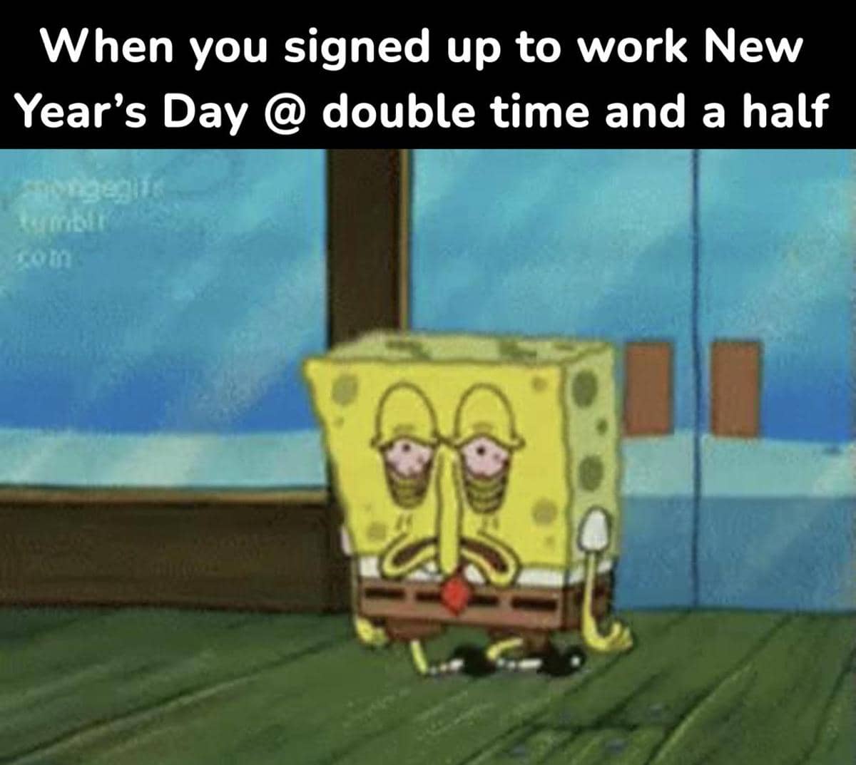 meme SpongeBob tentang Januari