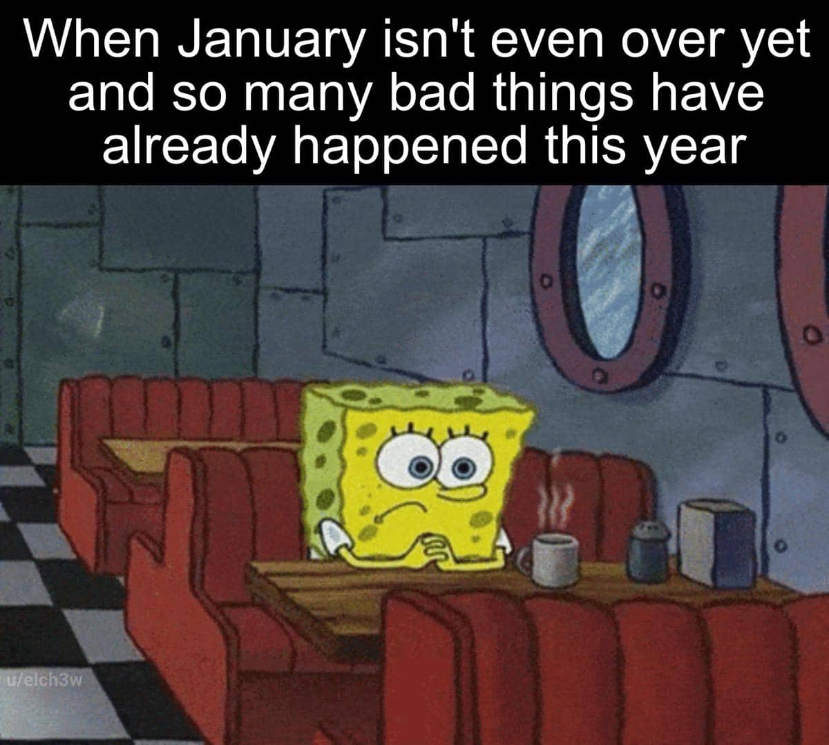 meme SpongeBob tentang Januari