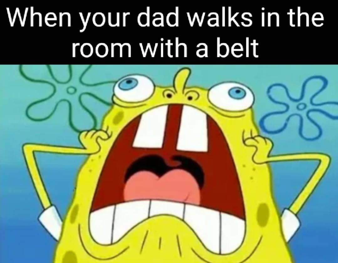 meme SpongeBob tentang sabuk