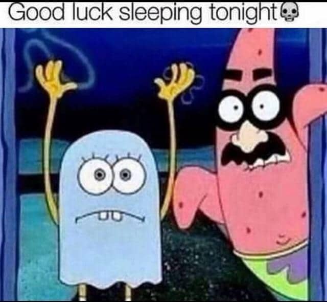 meme SpongeBob tentang mimpi buruk