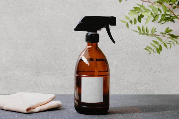 ilustrasi semprotan cuka apel dan kulit jeruk