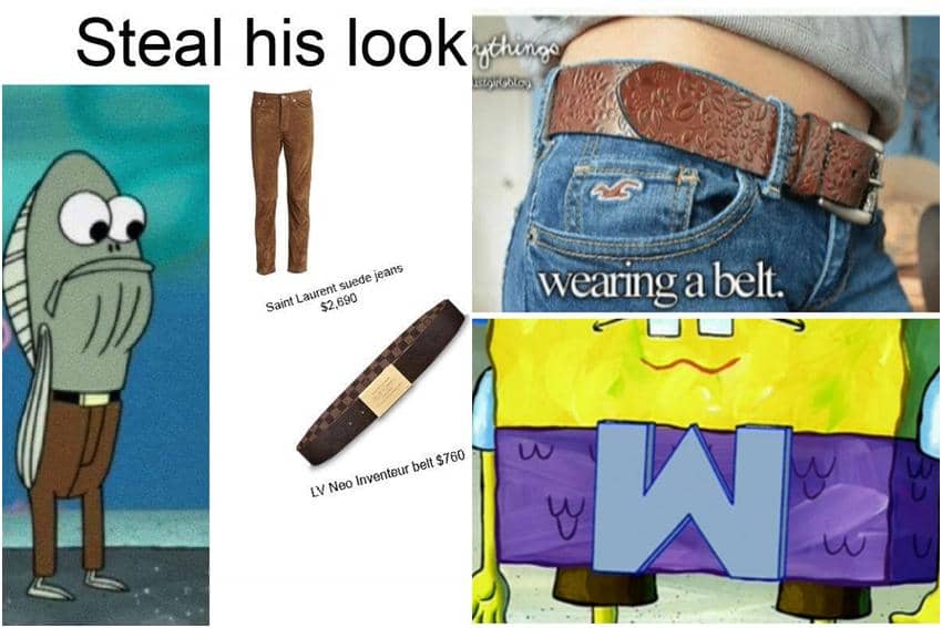 kolase meme SpongeBob tentang sabuk