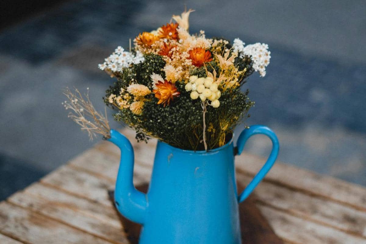 ilustrasi pot dari bekas teko