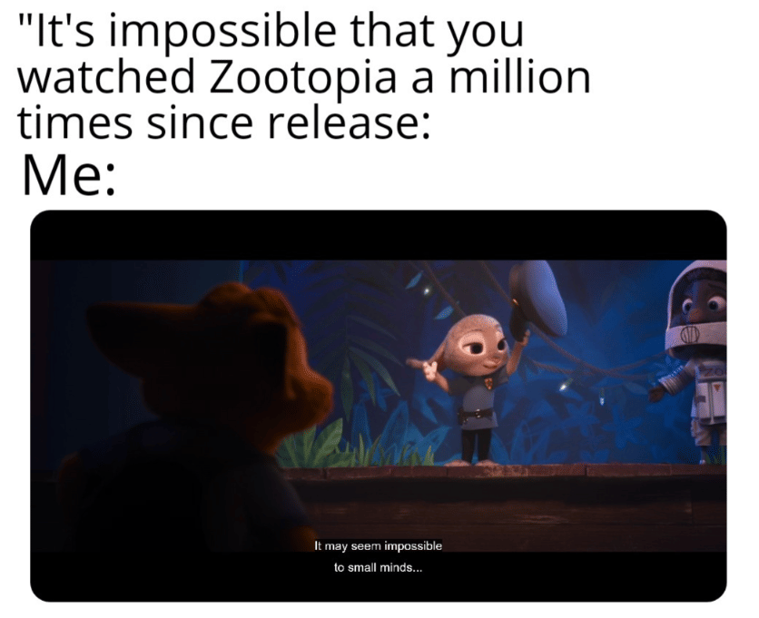 meme Zootopia tentang hal sehari-hari