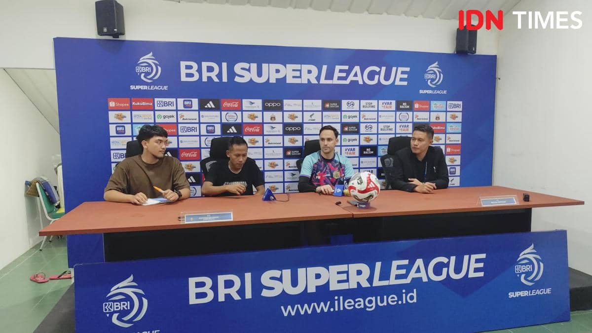 Konferensi pers jelang laga Bhayangkara Presisi Lampung FC vs Dewa United